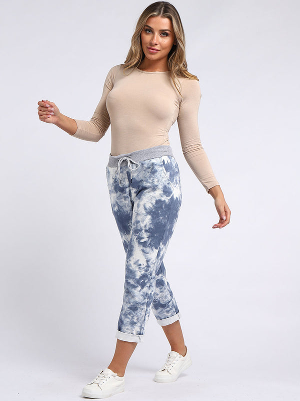 Made In Italy Ladies Tie & Dye Print Cotton Pant