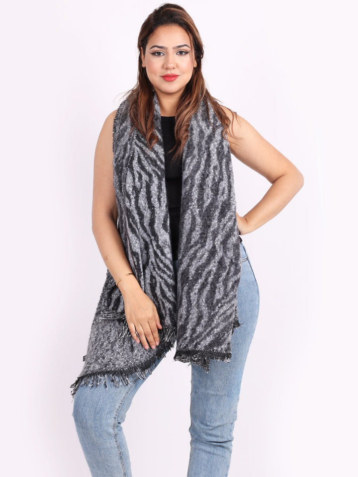 Women Woolen Scarf Charcoal