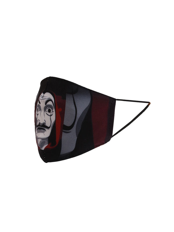 made in italy money heist dali cotton face mask black side