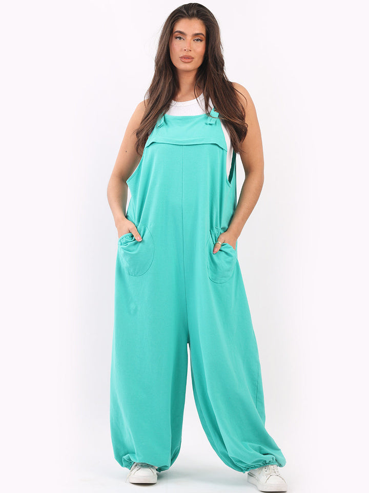 Oversized Cotton Pabo Jumpsuit Aqua