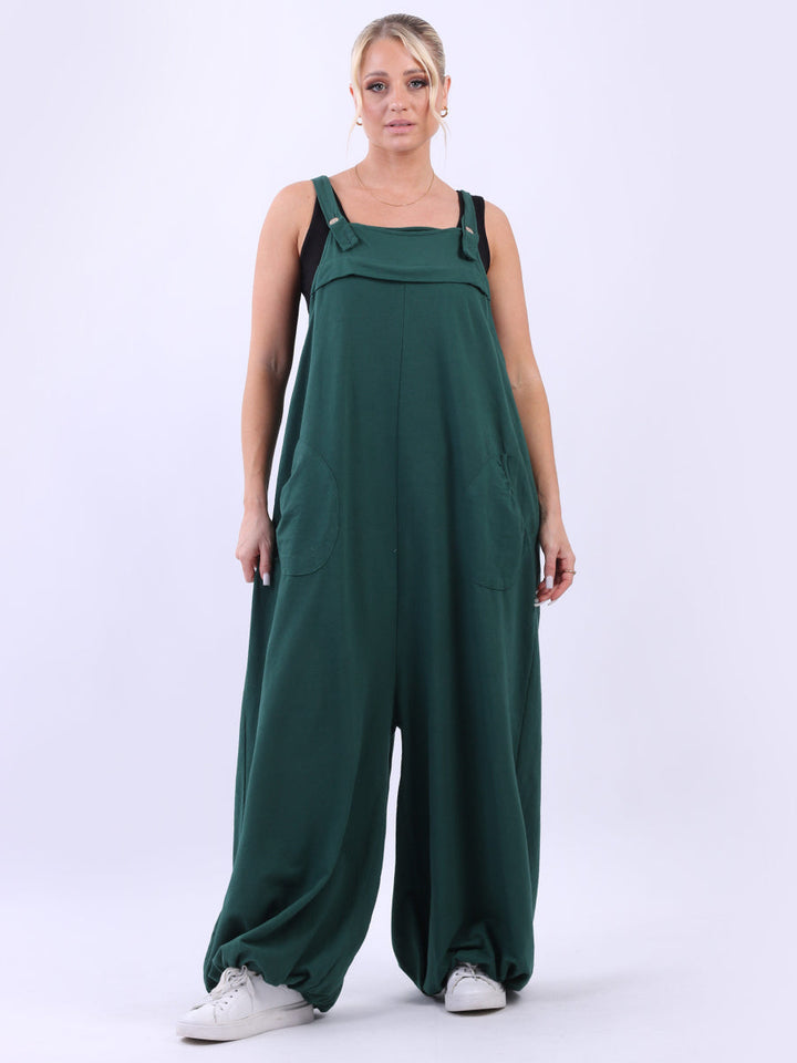 Oversized Cotton Pabo Jumpsuit Bottle Green