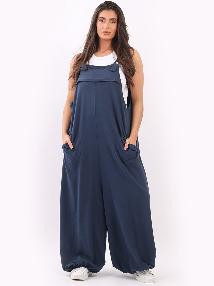Oversized Cotton Pabo Jumpsuit Navy