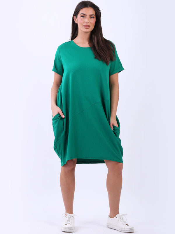 Plus Size Plain Cotton Classy Lagenlook Cocoon Dress