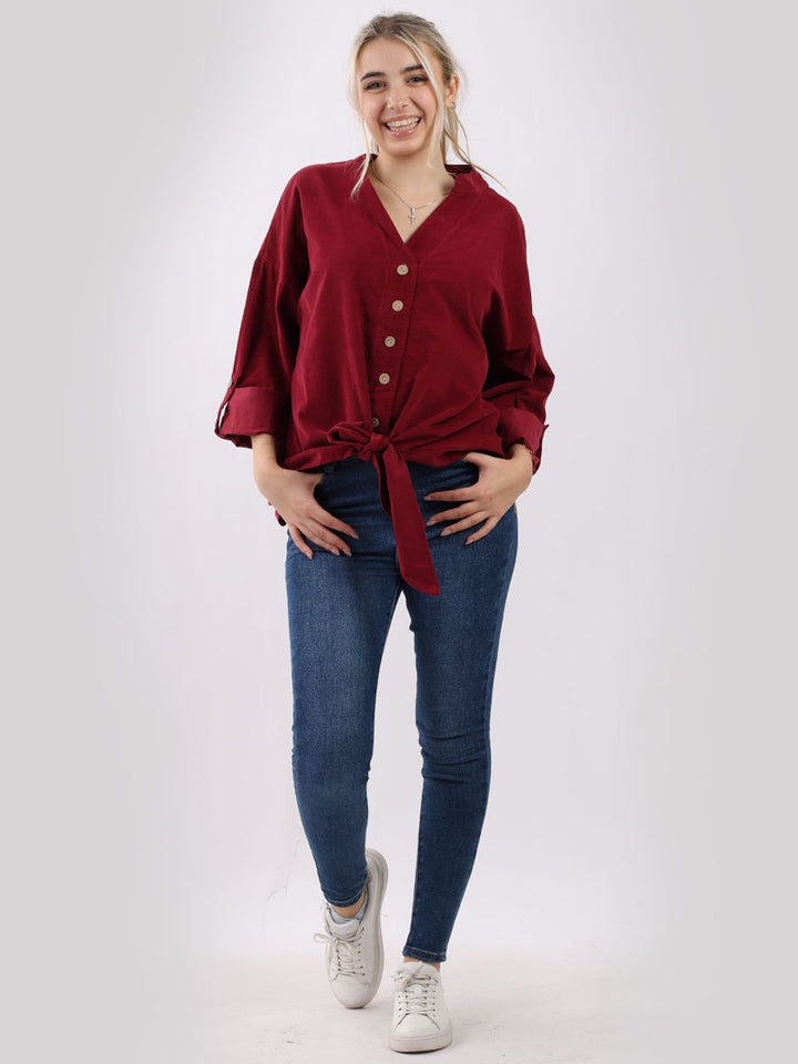 Cotton Corduroy Top Wine
