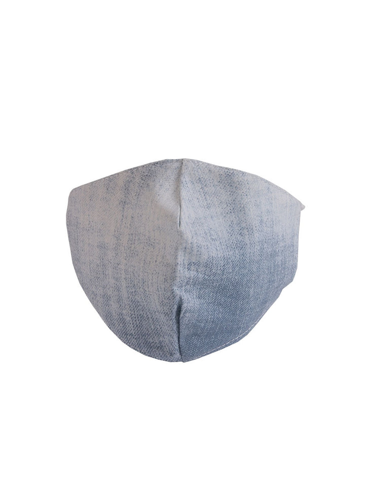Made In Italy Plain Denim Washable Cotton Face Masks-Light denim
