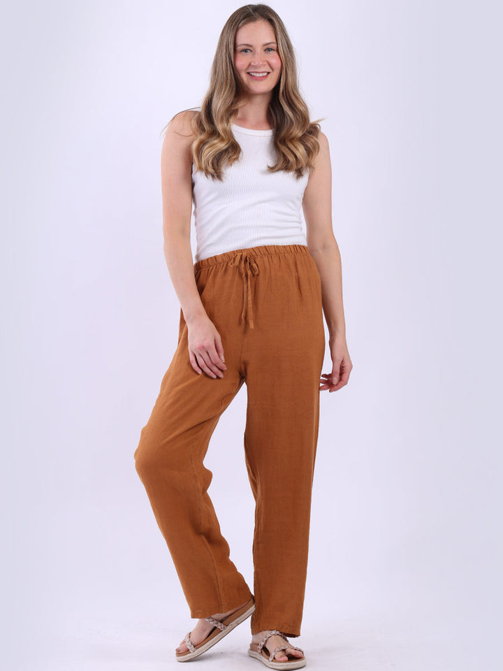 Plain Linen Trouser Mustard