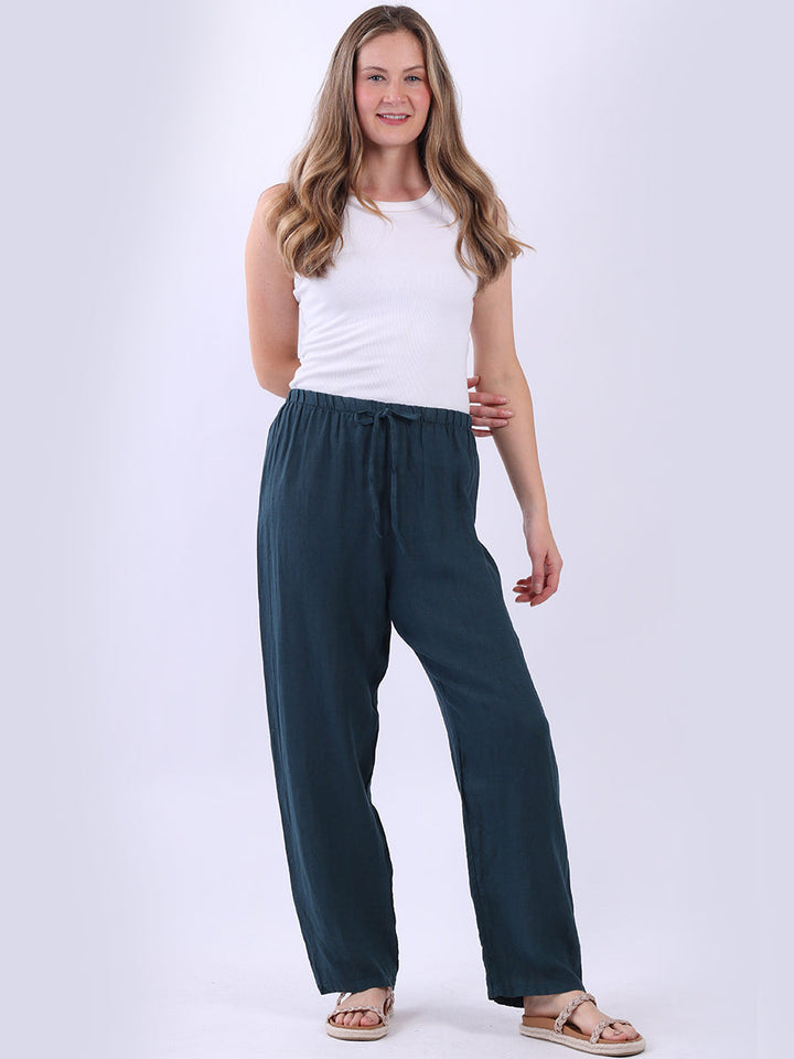 Plain Linen Trouser Teal