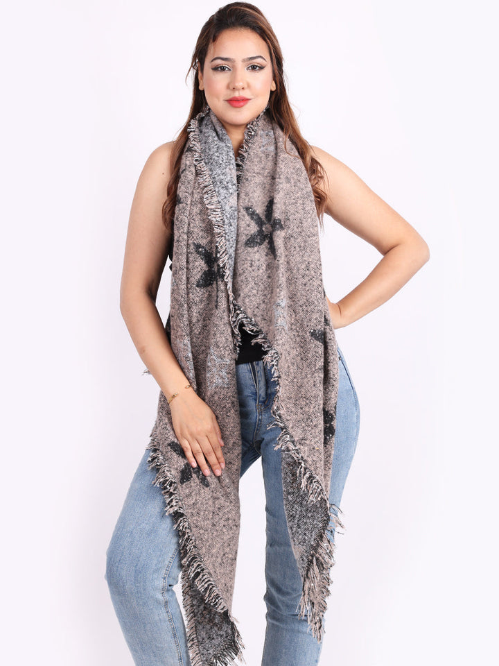 Women Sequin Scarf Mocha