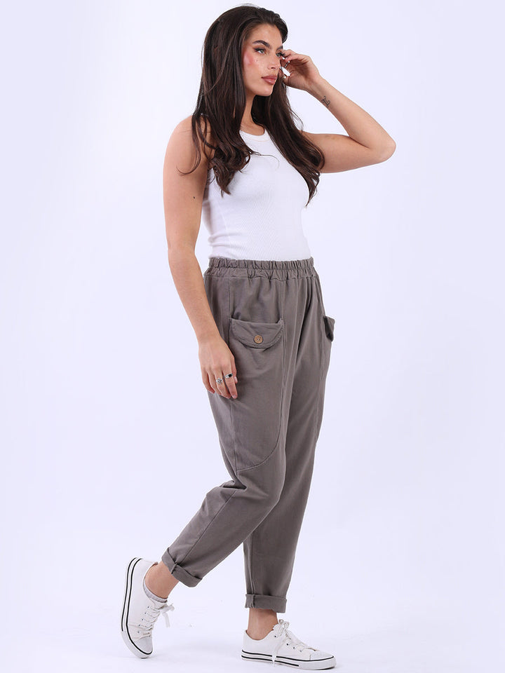 Solid Cotton Joggers Mocha