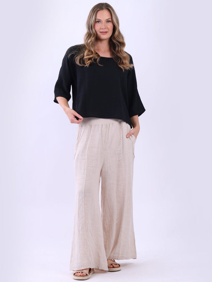 Cotton Vintage Wash Crop Top Black