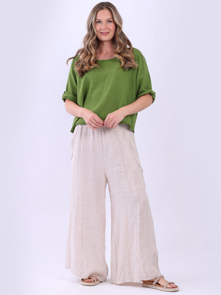Cotton Vintage Wash Crop Top Olive