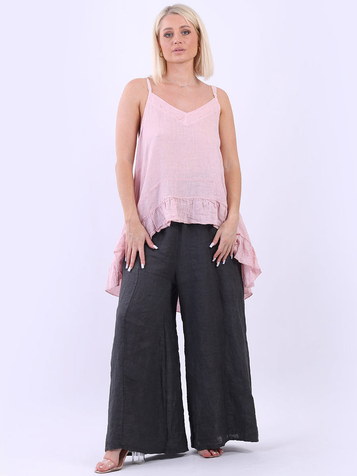 Hi Lo Linen Cami Top Pink