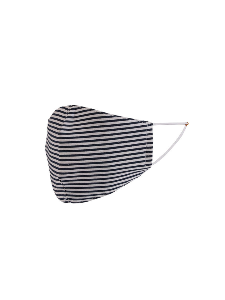 Made In Italy Stripy Print Unisex Reuseable Cotton Face Masks-White side