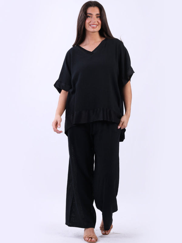 Vintage Wash Baggy Top Black