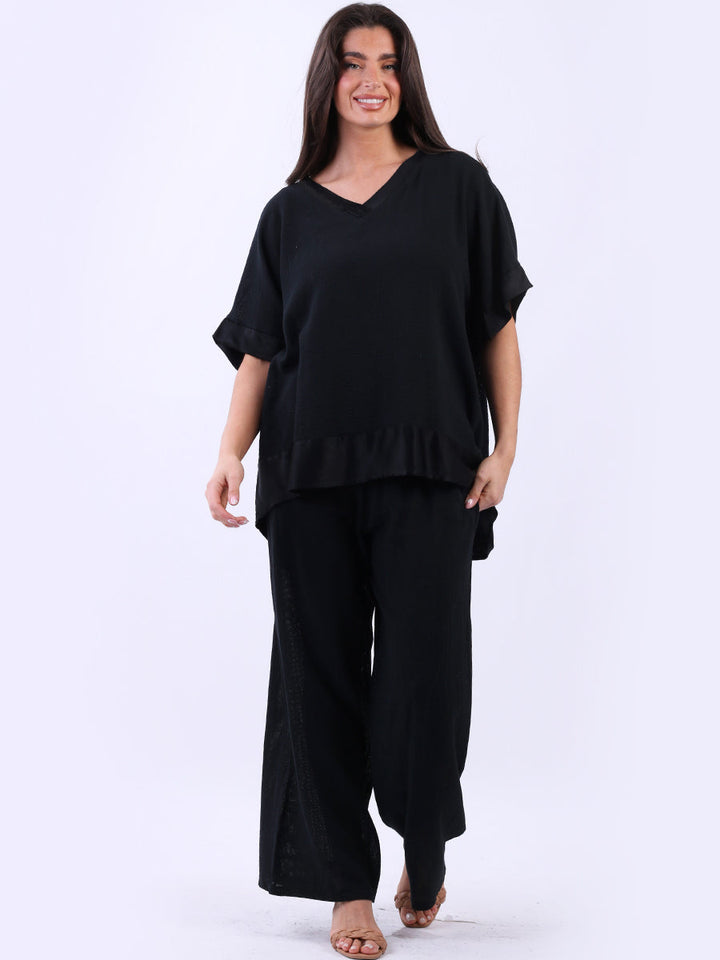Vintage Wash Baggy Top Black