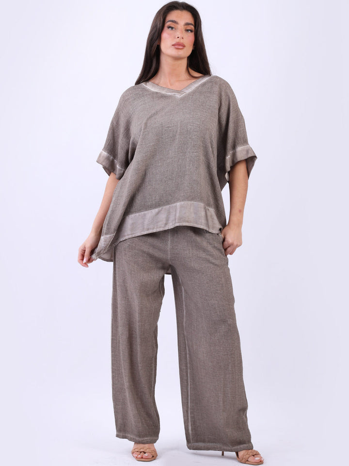Vintage Wash Baggy Top Mocha