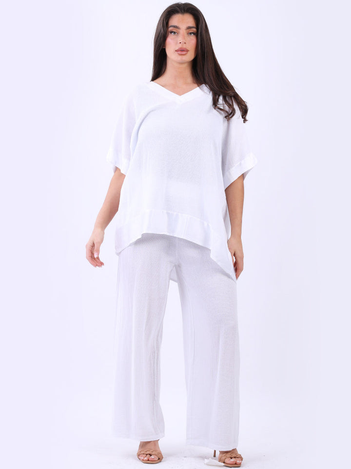 Vintage Wash Baggy Top White