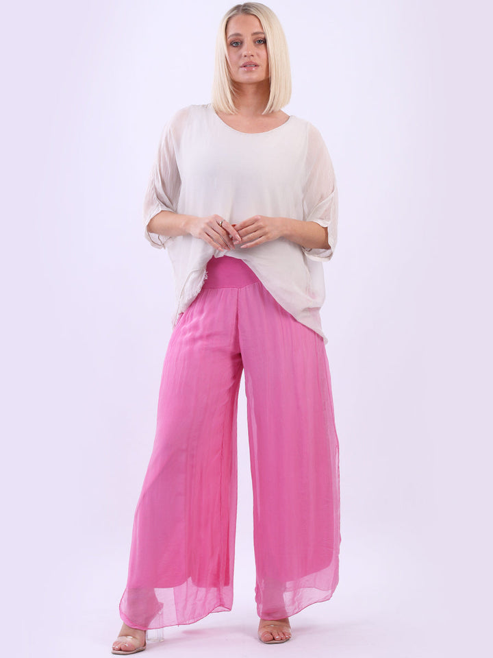 Italian Silk Harem Pant Fuchsia