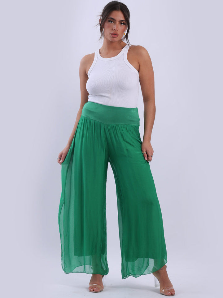 Italian Silk Harem Pant Green