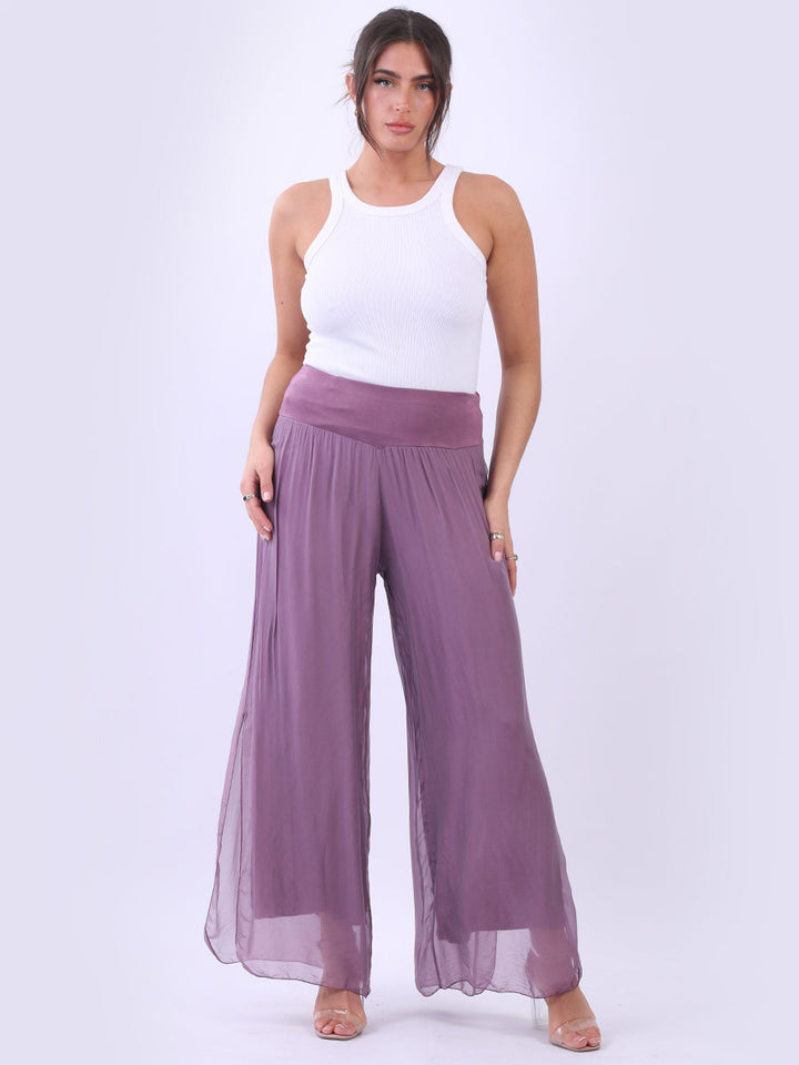 Italian Silk Harem Pant Magenta