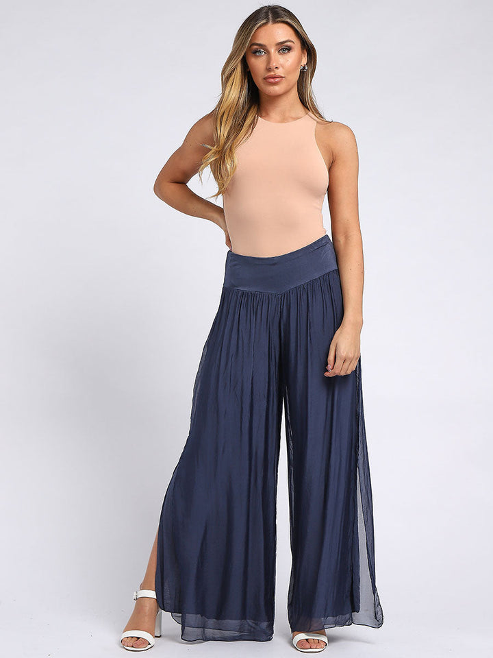 Italian Silk Harem Pant Navy