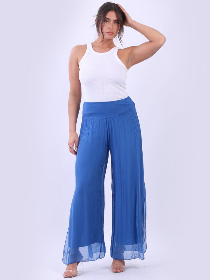Italian Silk Harem Pant Royal Blue