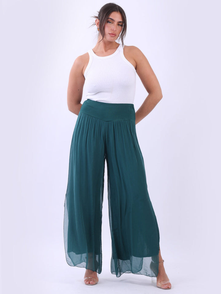 Italian Silk Harem Pant Teal