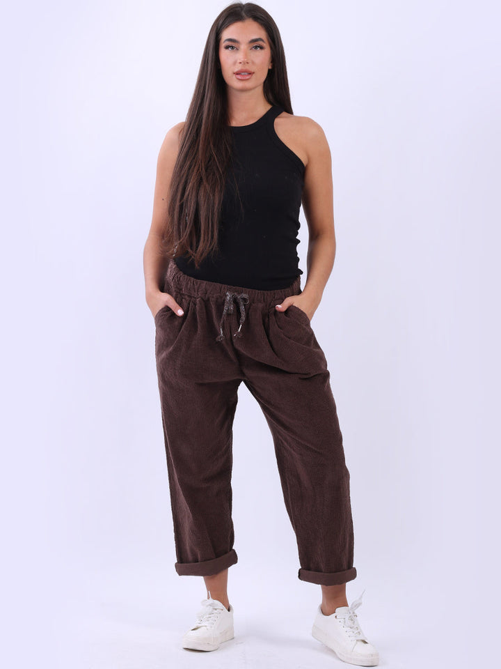 Relaxed Fit Corduroy Trouser Chocolate