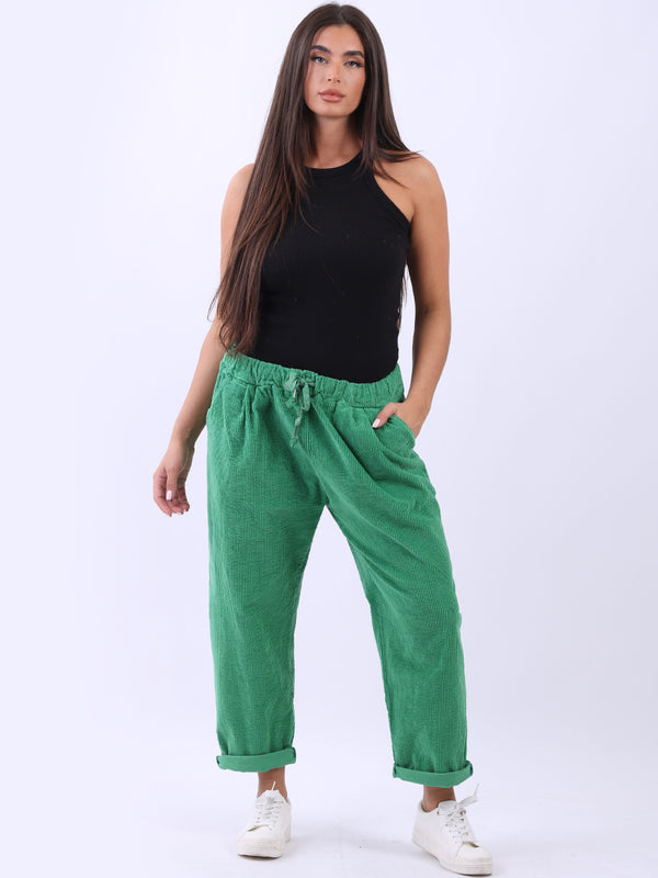 Relaxed Fit Corduroy Trouser Green