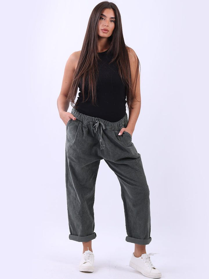 Relaxed Fit Corduroy Trouser Khaki