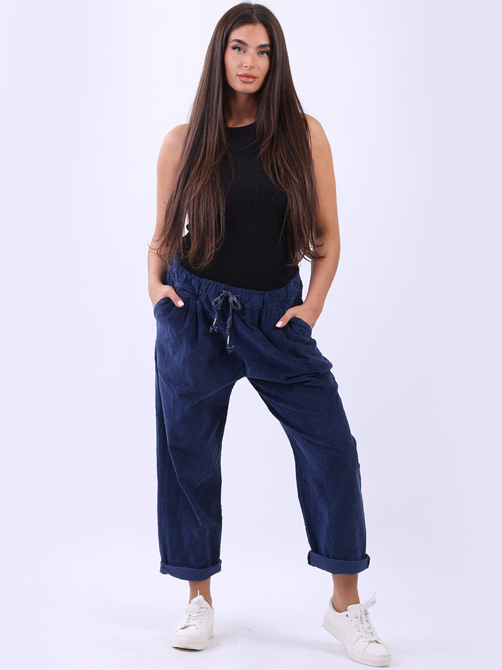 Relaxed Fit Corduroy Trouser Navy