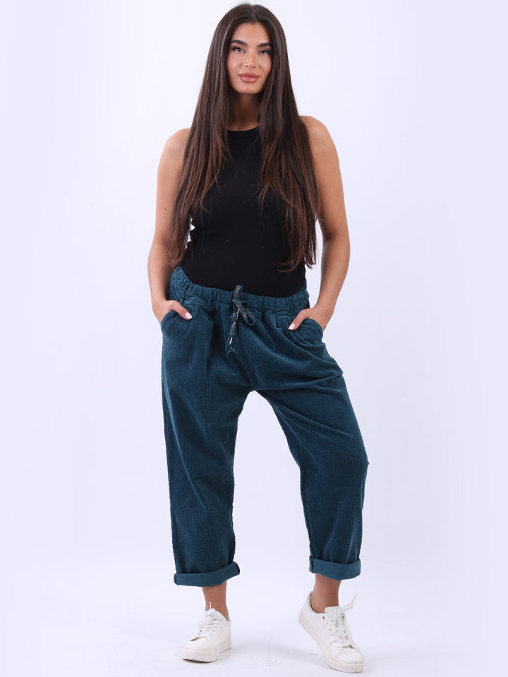 Relaxed Fit Corduroy Trouser Teal