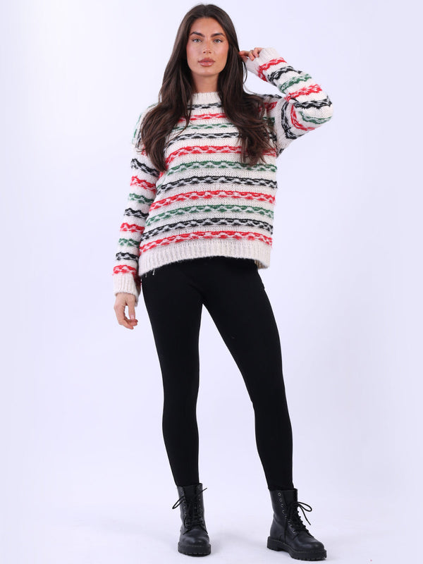 Woolen Xmas Jumper Beige