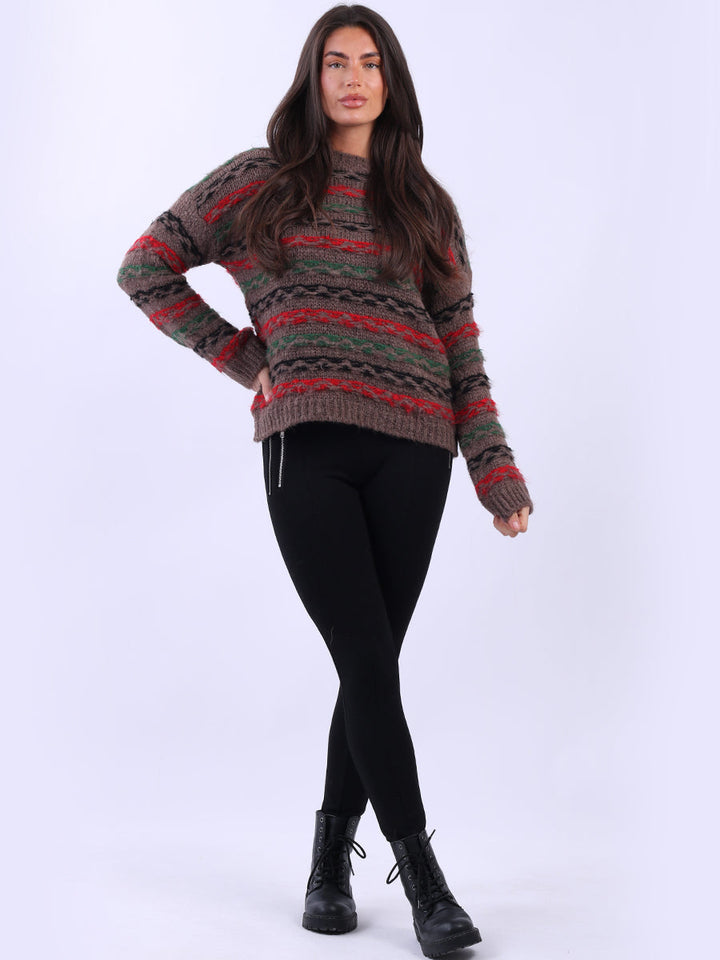 Woolen Xmas Jumper Dark Mocha