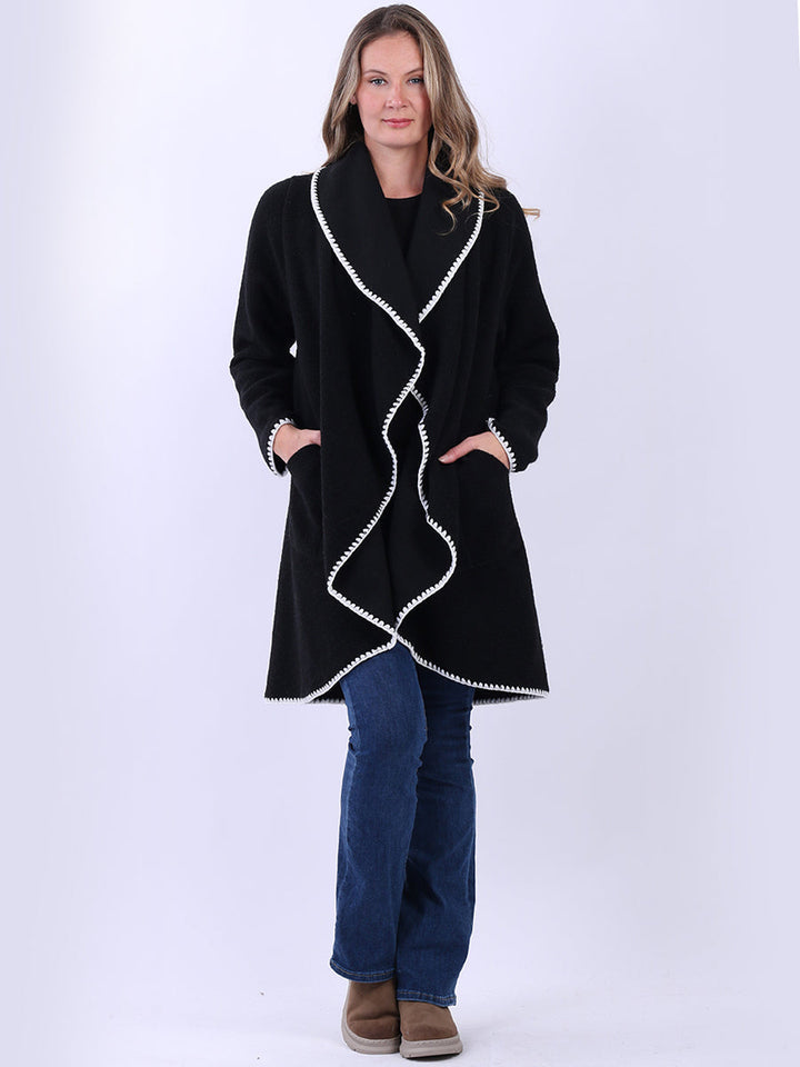 Teddy Woolen Coat Black