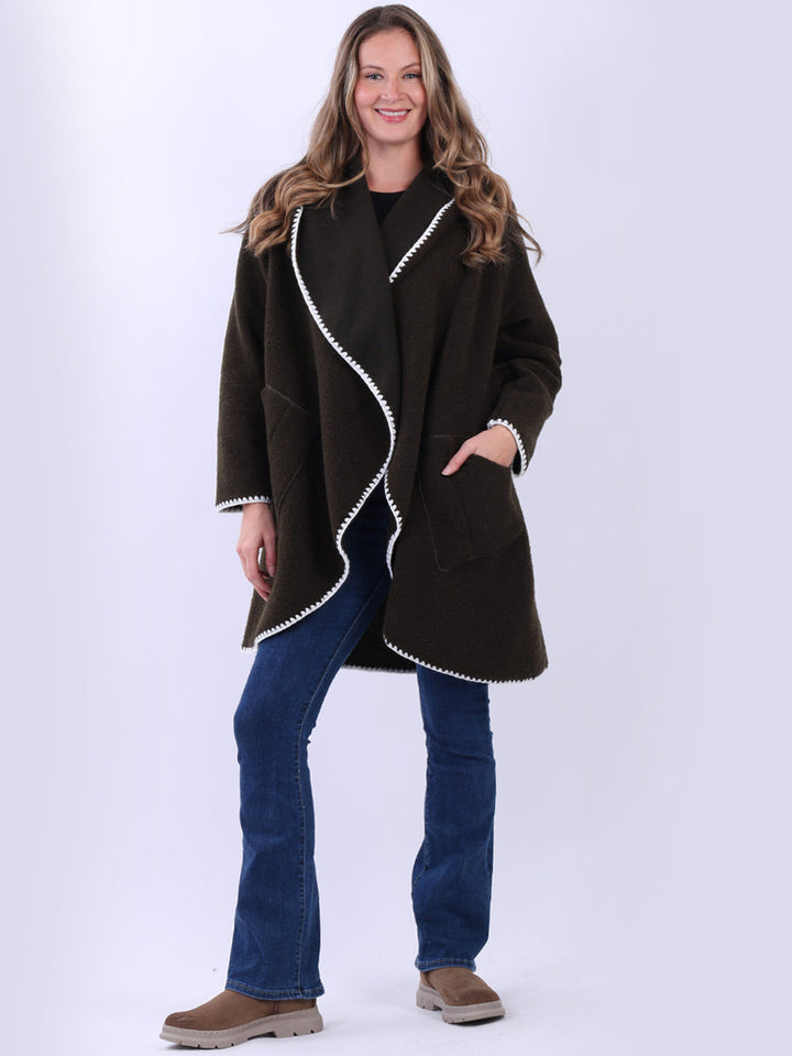 Teddy Woolen Coat Khaki