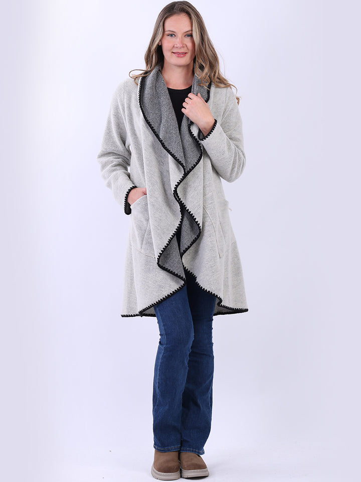 Teddy Woolen Coat Silver