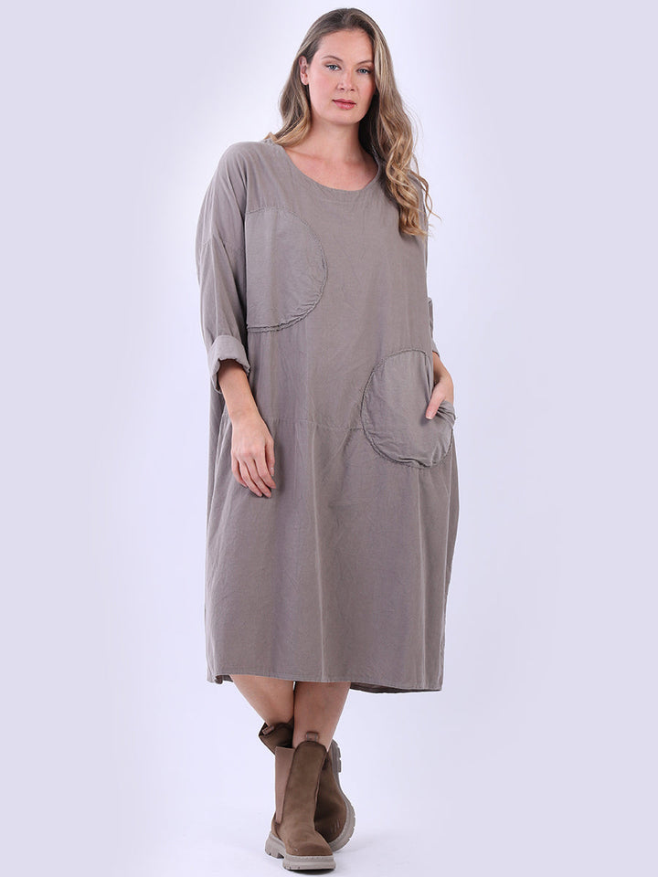 Oversized Solid Cotton Dress Mocha