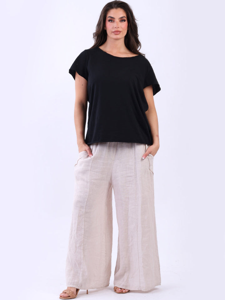 Plain Cotton Baggy Shirt Black