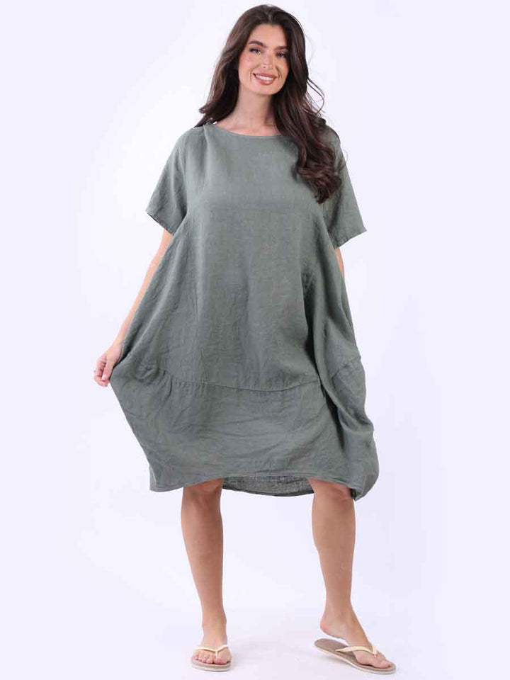 Linen Oversized Dress Khaki