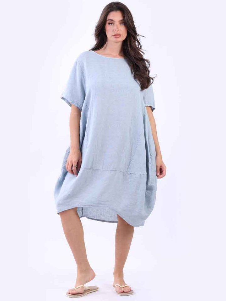 Linen Oversized Dress Silver