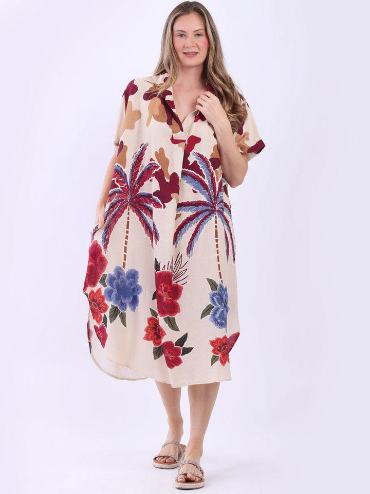 Plus Size Collared Dress Wine