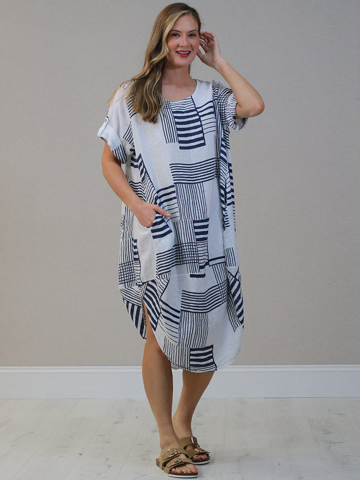 Plus Size Linen Dress White