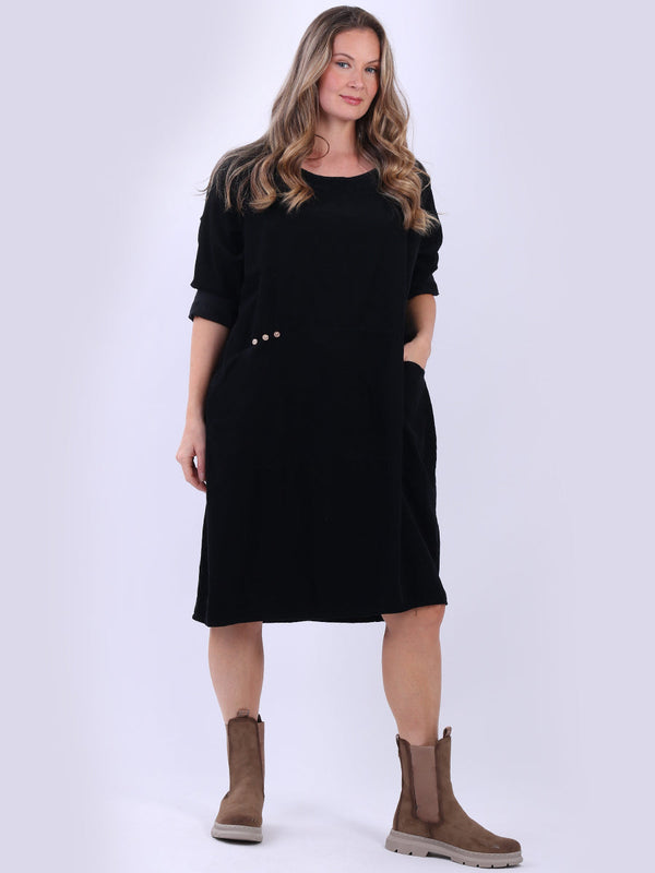 Plus Size Cotton Dress Black