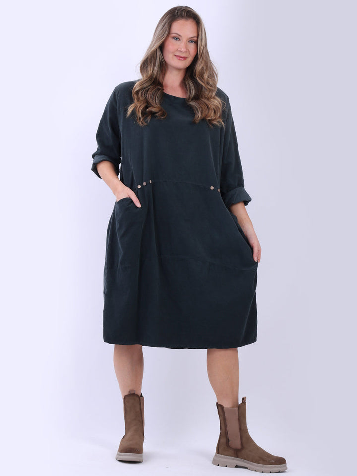Plus Size Cotton Dress Charcoal