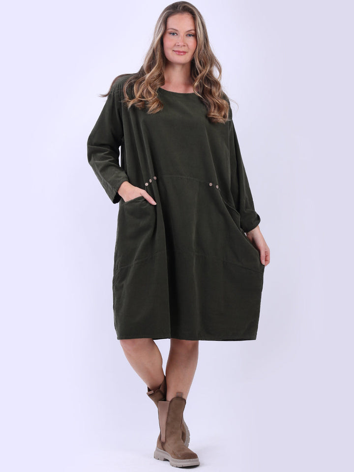 Plus Size Cotton Dress Khaki