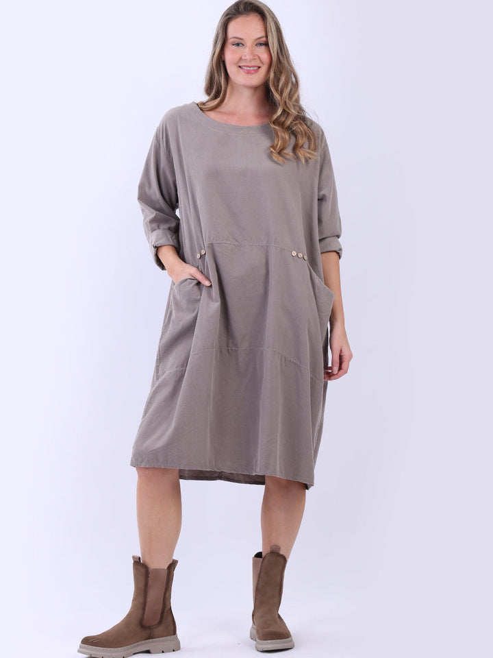 Plus Size Cotton Dress Mocha