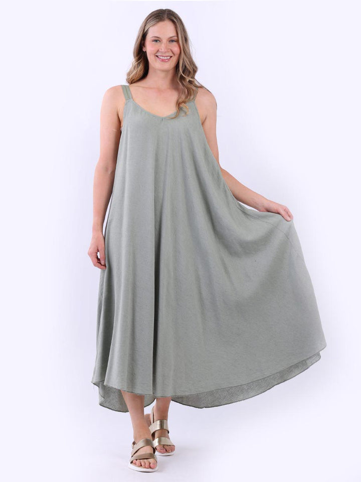 Plus Size Sleeveless Linen Dress