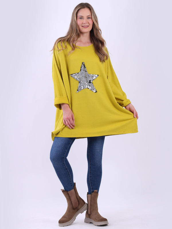 Plus Size Star Sequin Top