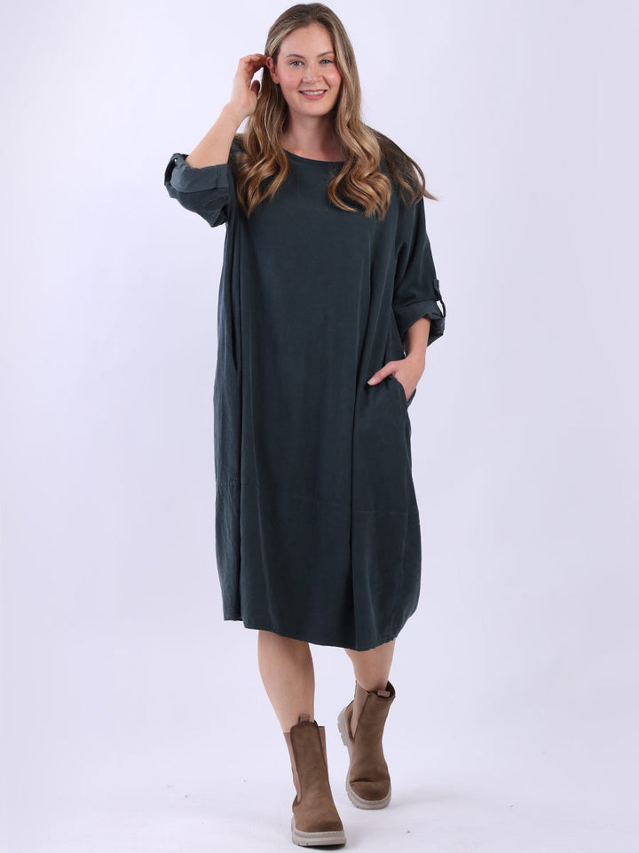 Plus Size Corduroy Dress Charcoal